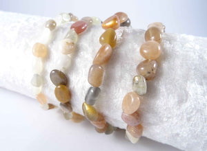 Mondstein - Trommelsteinarmband - bunt