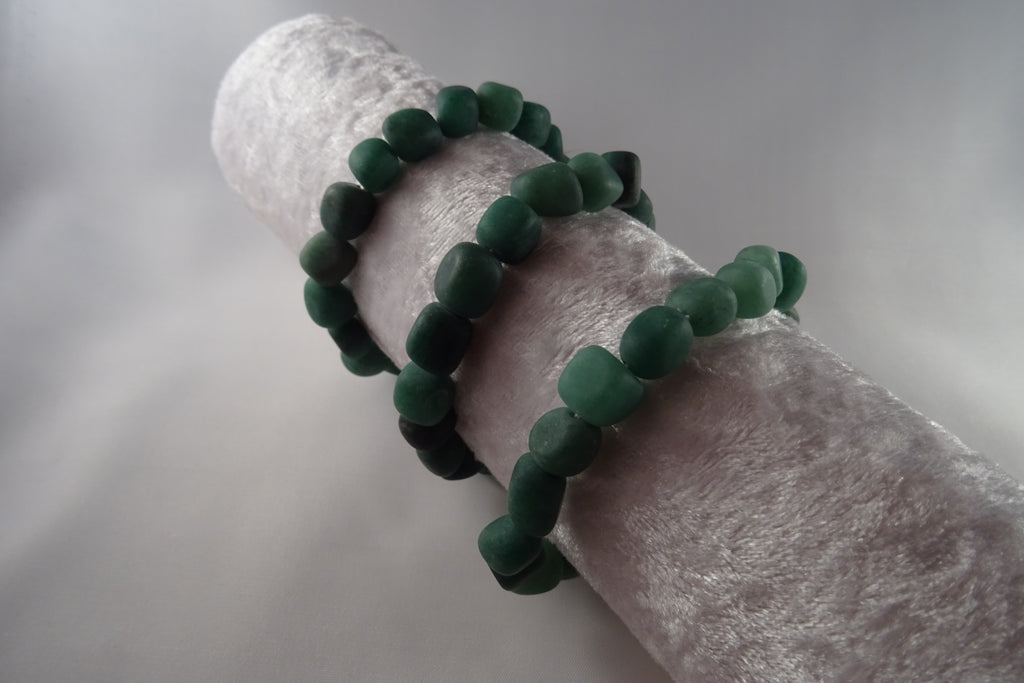 Aventurin Grün - Armband - Trommelstein - matt