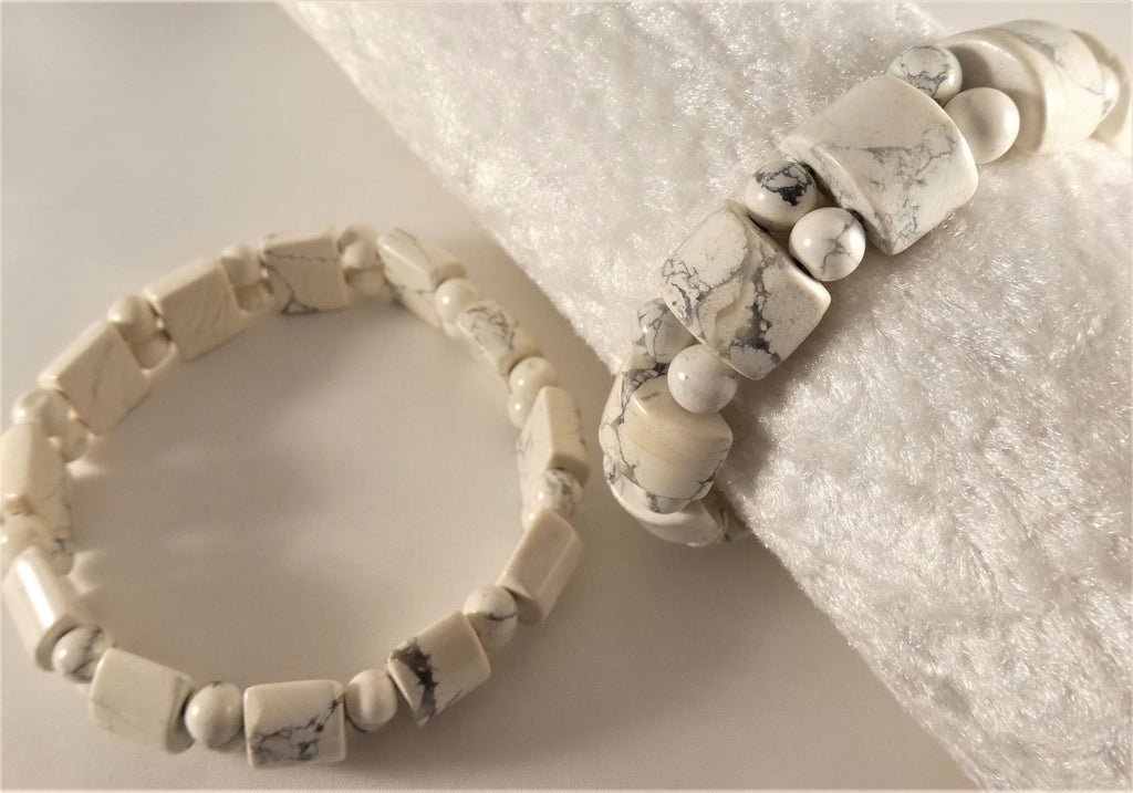 Magnesit - Armband 2 reihig - halbrund