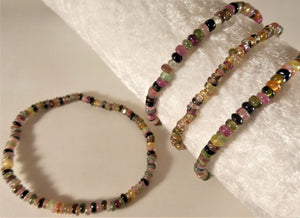 Turmalin bunt - Armband Scheibe-Kugel - 3 mm