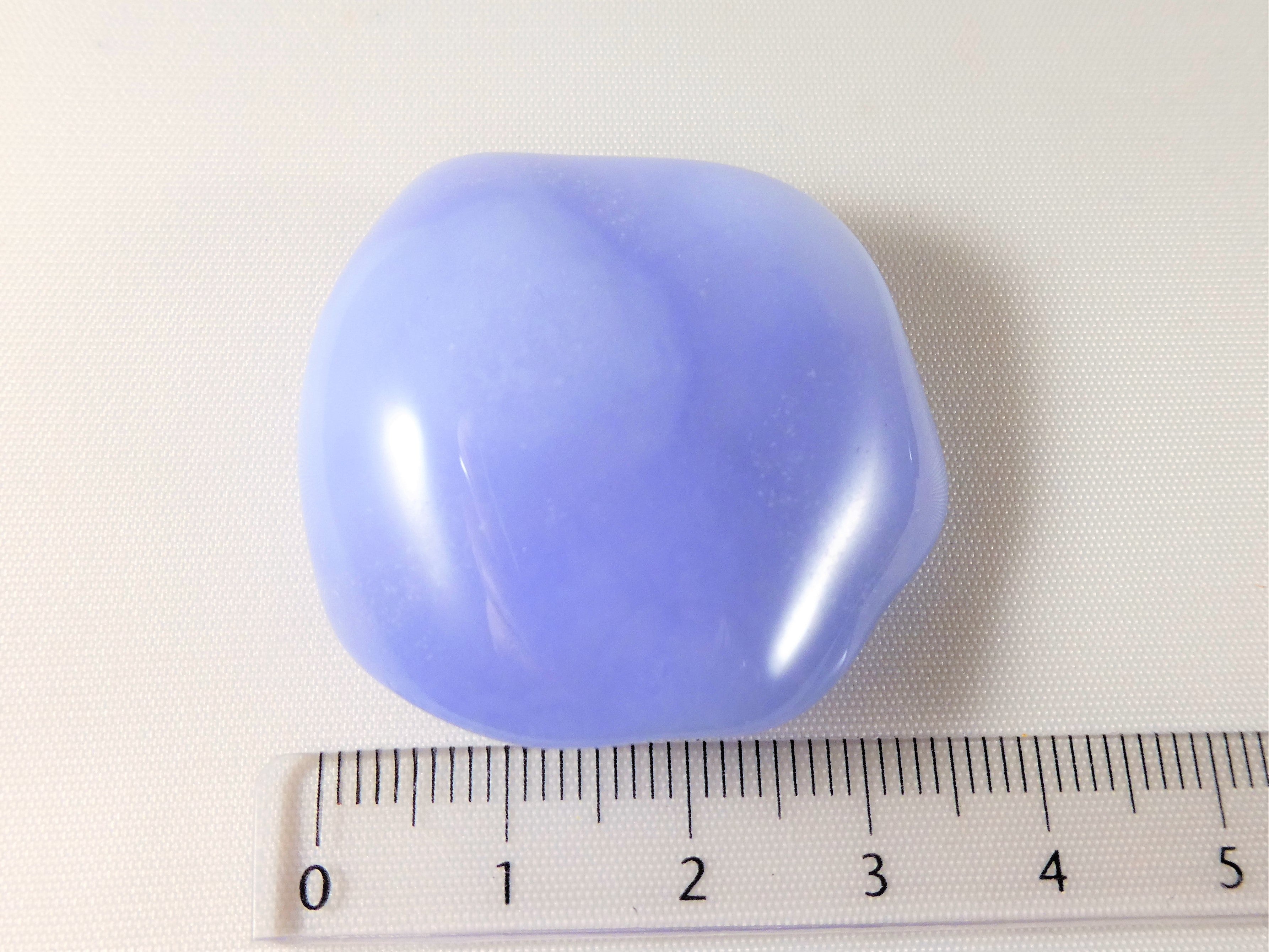 Chalcedon blau - Trommelstein flach